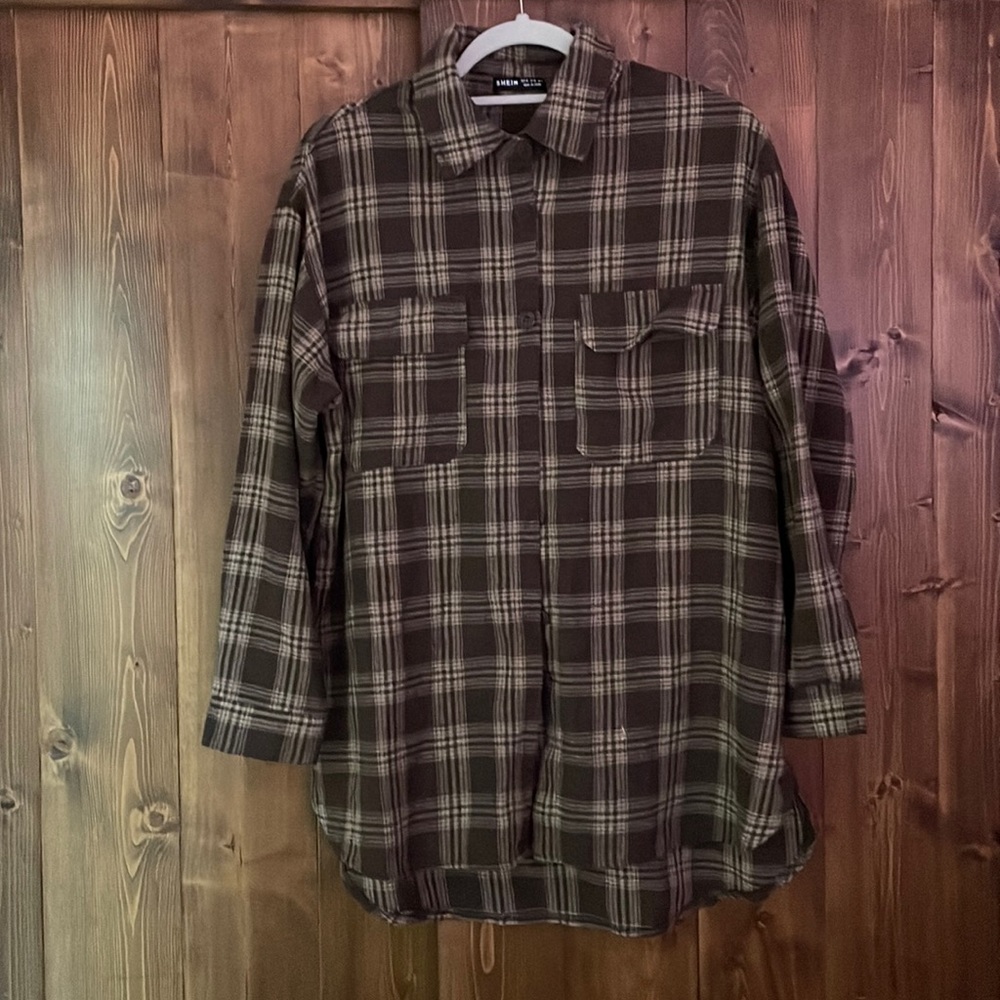 Brown flannel from shein, size m
